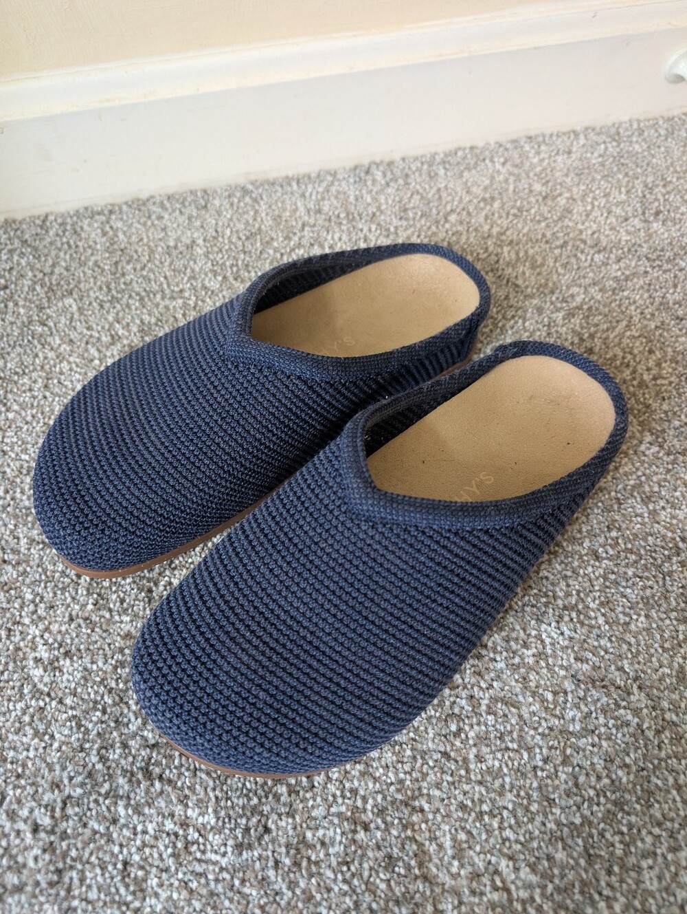 Rothy's The Casual Clog Blue Raffia Knit Size 7